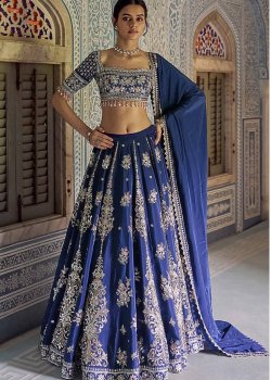 Navy Embellished Lehenga