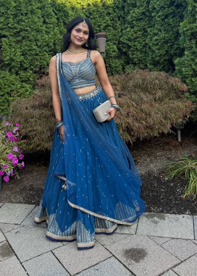 Teal Embellished Lehenga