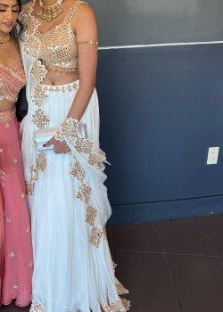 Ivory Mirror-work Lehenga