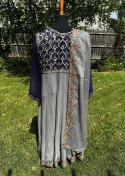 Navy Embellished Anarkali - hover
