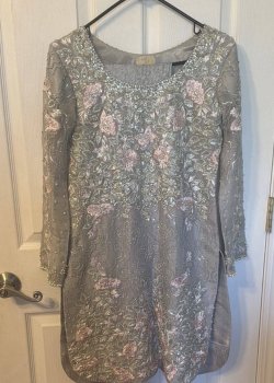 Silver Embellished Kurta Set
