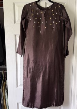 Brown Sequin Kurta Set