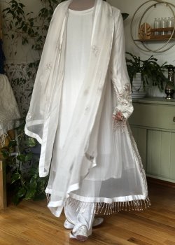 Ivory Beaded Jacket Sets - hover