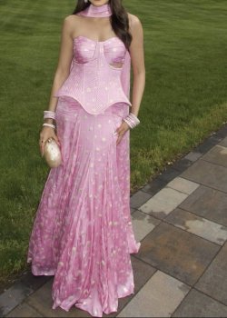 Pink Floral Print Lehenga