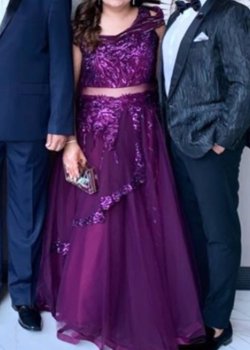 Purple Sequin One-Shoulder Dress