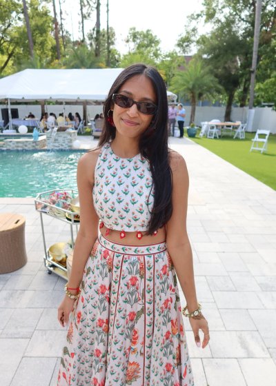Ivory Floral Print Skirt Set