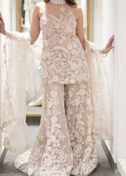 Beige Floral Lace Co-Ord Set