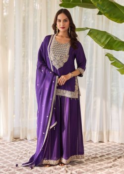 Royal Purple Sharara Set