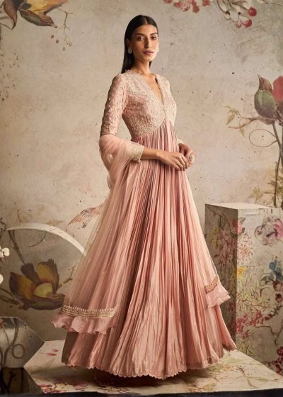 Blush Pink Hand-Embellished Anarkali