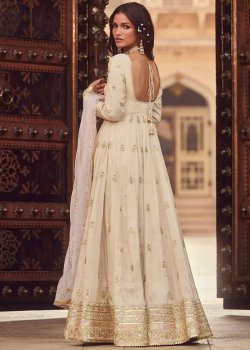 Light Dusty Beige Embroidered Anarkali - hover