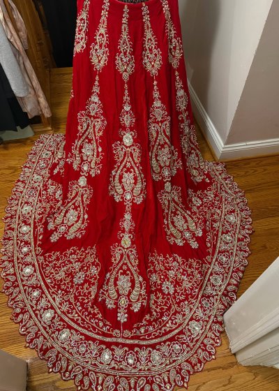 Red Kundan Bridal Lehenga