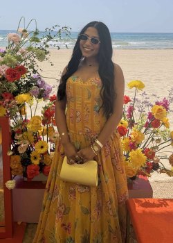 Yellow Floral Corset Lehenga