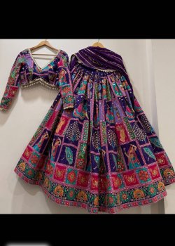 Purple Patchwork Lehenga