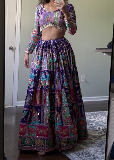 Purple Patchwork Lehenga