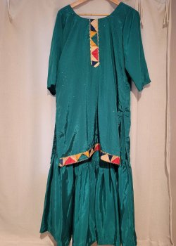 Teal Blue Geometric Gharara Set