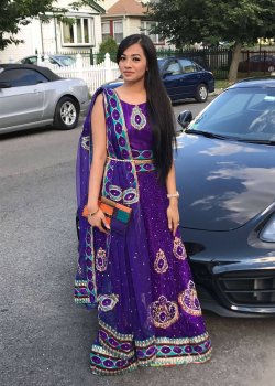 Purple & Teal Embroidered Lehenga
