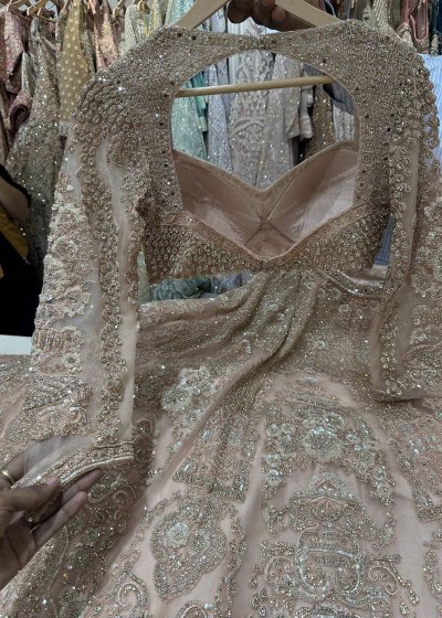 Pastel Blush Pink Bridal Lehenga