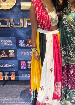White and Bandhani Chaniya Choli