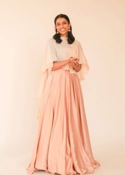Peach Satin Lehenga
