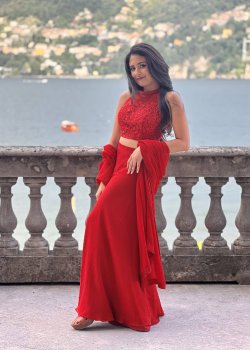 Red Beaded Pant Set