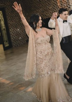 Champagne Gold Sequin Lehenga
