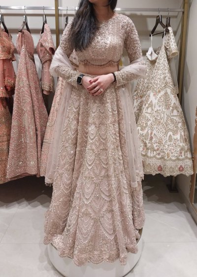 Blush Pink Beaded Lehenga