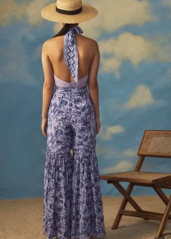 Lilac Floral Halter Set