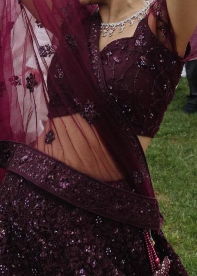 Deep Wine Embellished Lehenga