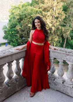 Red Beaded Pant Set