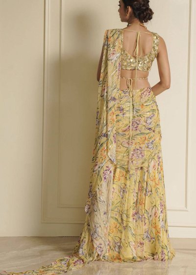 Yellow Floral Sari