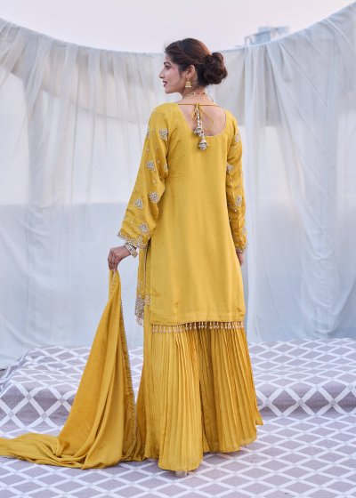 Deep Yellow Sharara Set