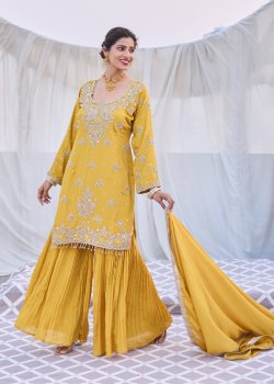 Deep Yellow Sharara Set