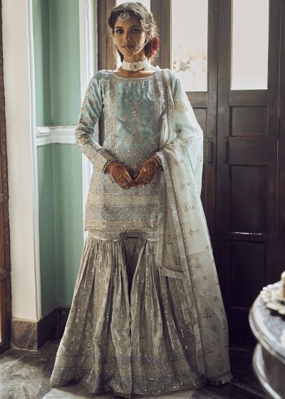 Dusty Blue Gharara