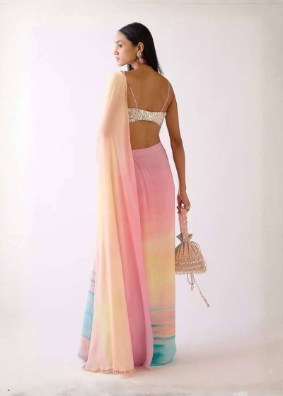 Multicolor Ombre Sari