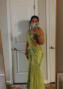 Sage Green Sharara Sari Set