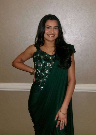 Emerald Green Pre-Draped Sari