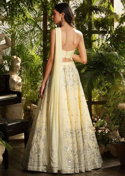 Butter Yellow Silk Lehenga