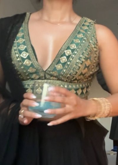 Black and Olive Lehenga