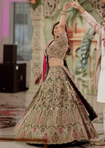 Sage Green Embellished Lehenga