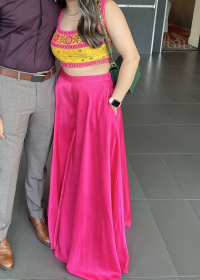 Pink and Yellow Sharara Set