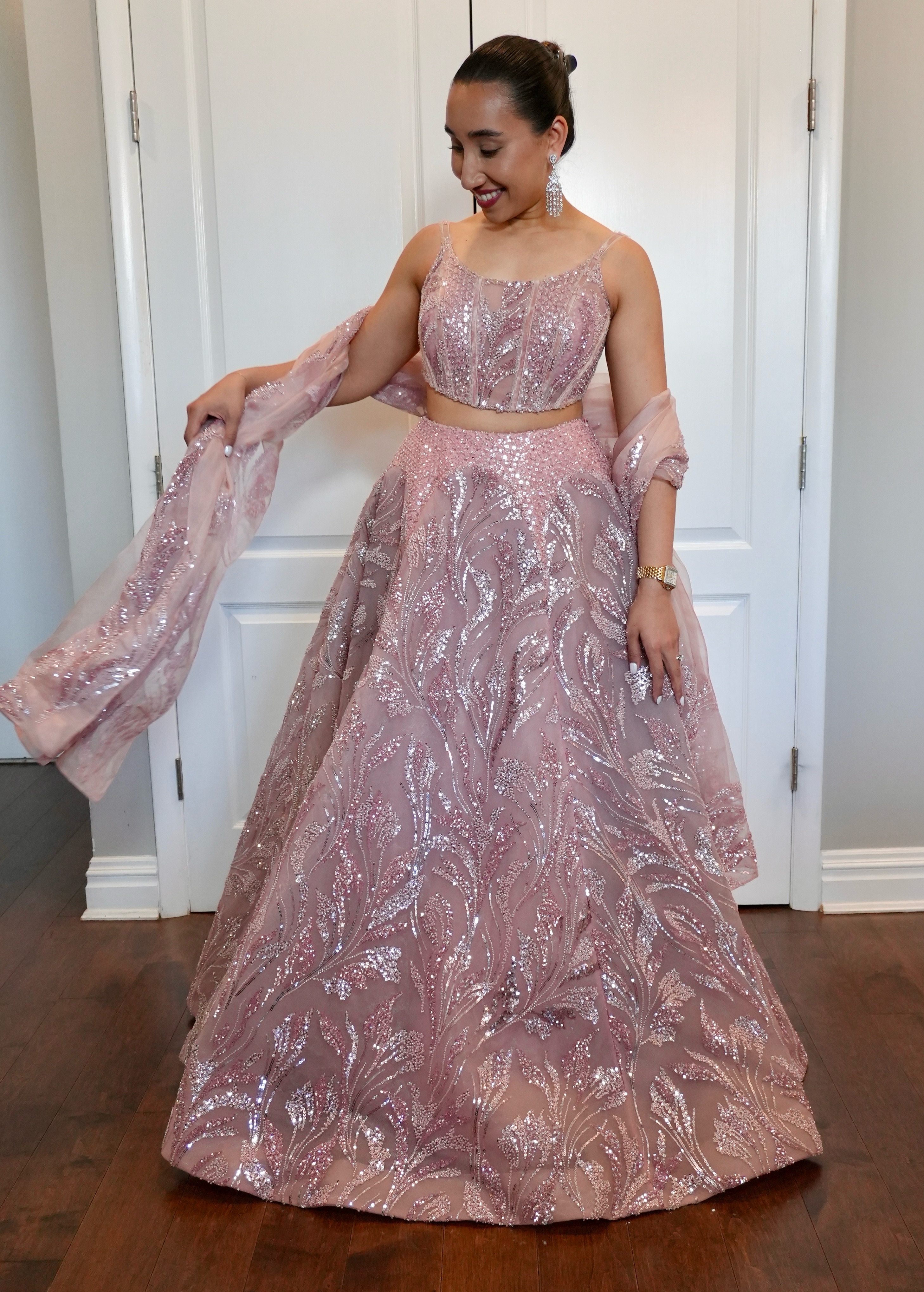 Baby Pink Corset Lehenga Image - 0