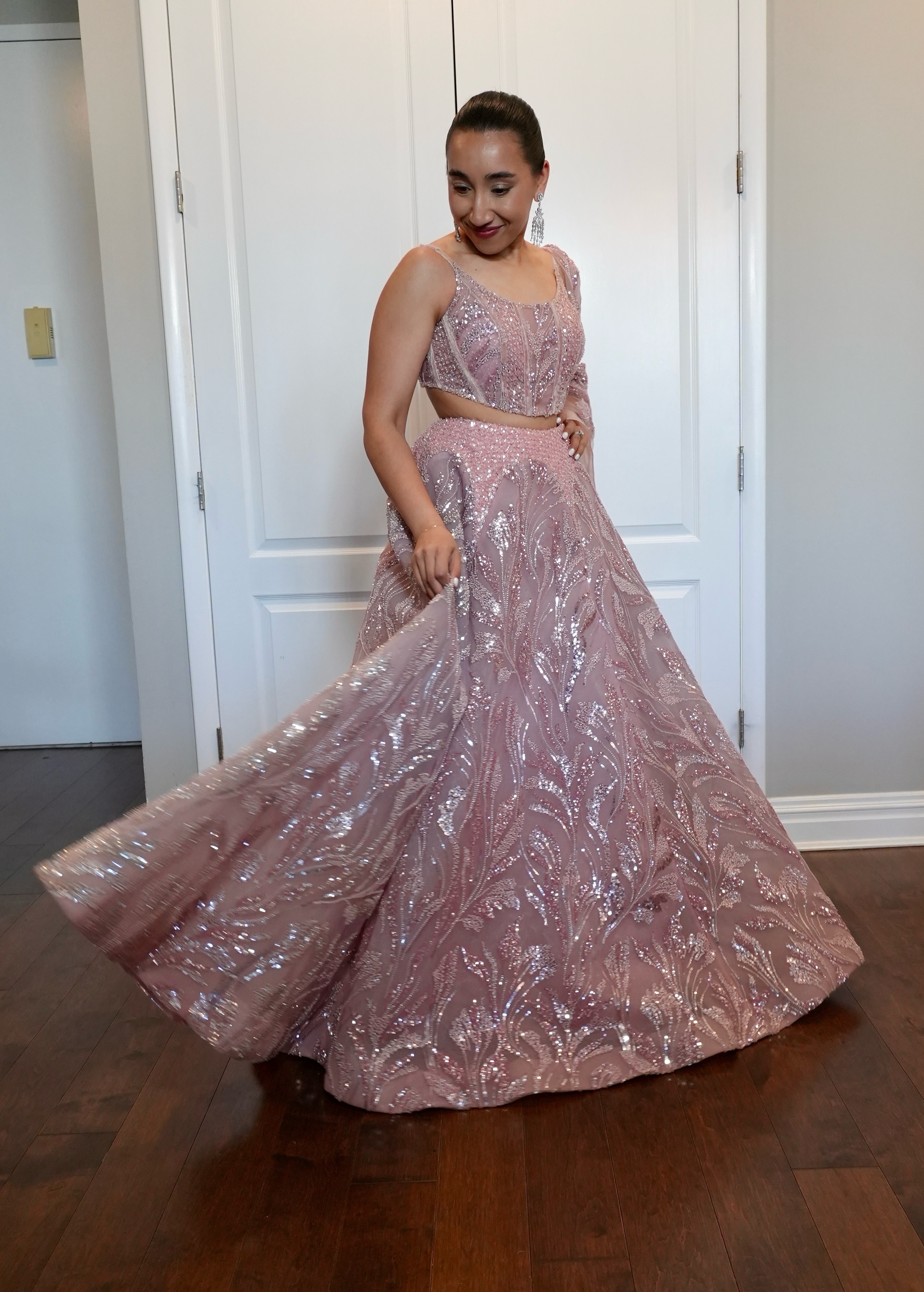 Baby Pink Corset Lehenga Image - 3