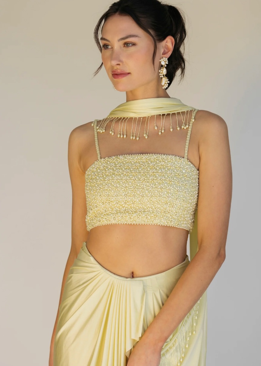 Yellow Pearl Lehenga Image - 2