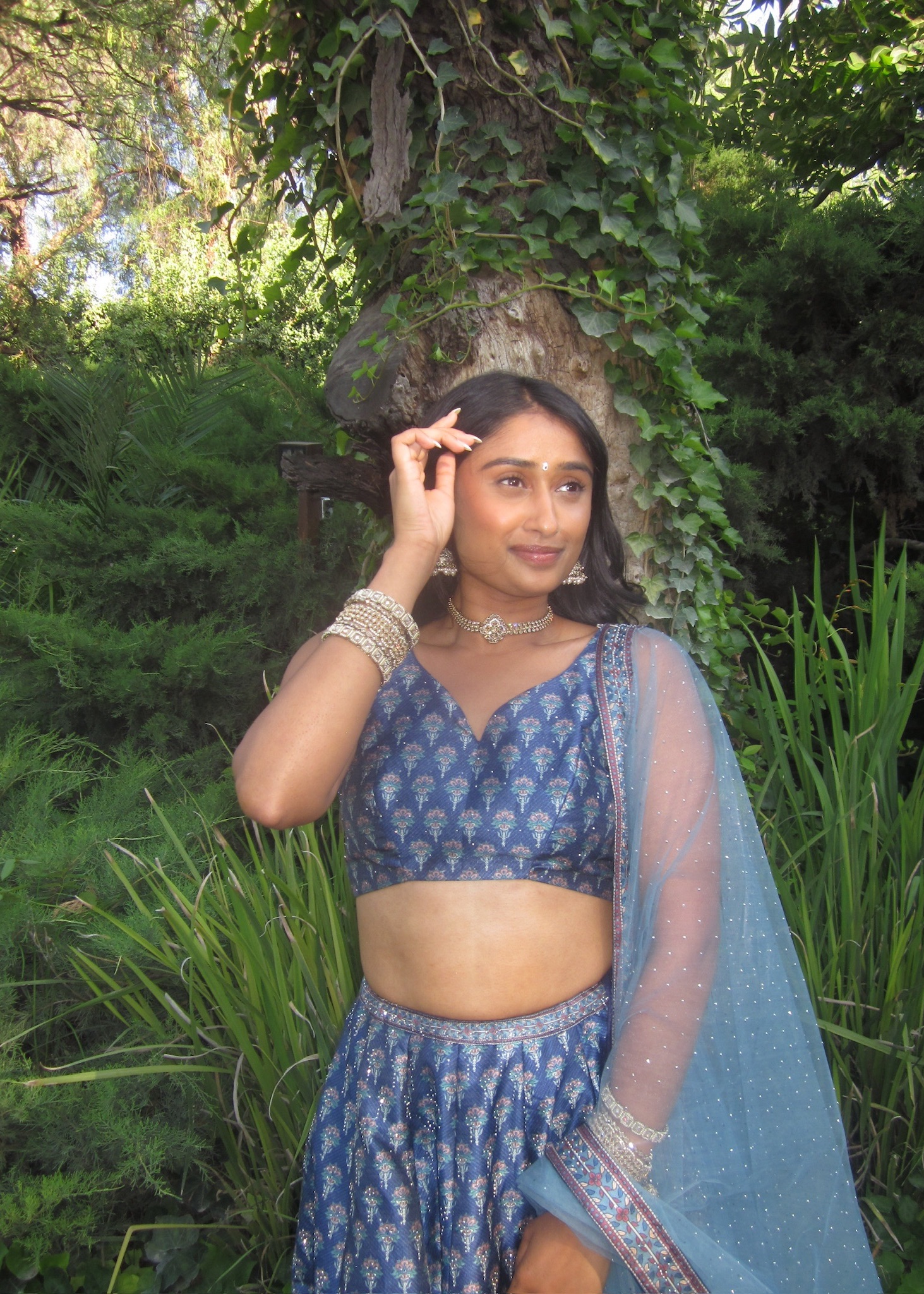 Navy Blue Banarasi Lehenga Image - 1