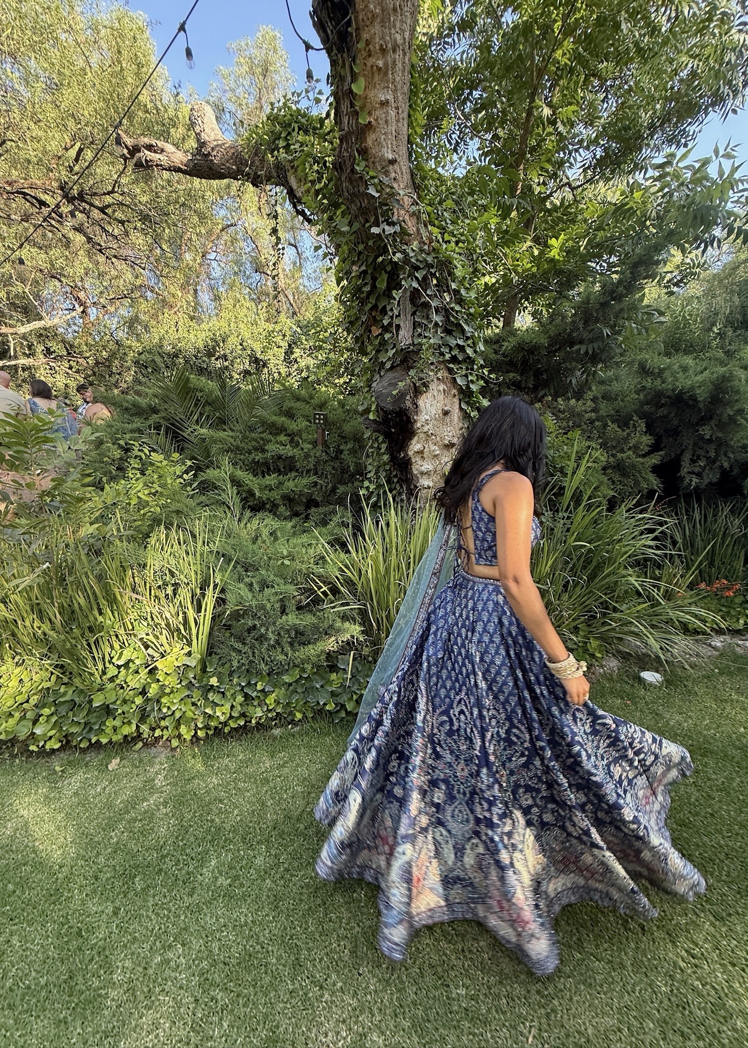 Navy Blue Banarasi Lehenga Image - 2