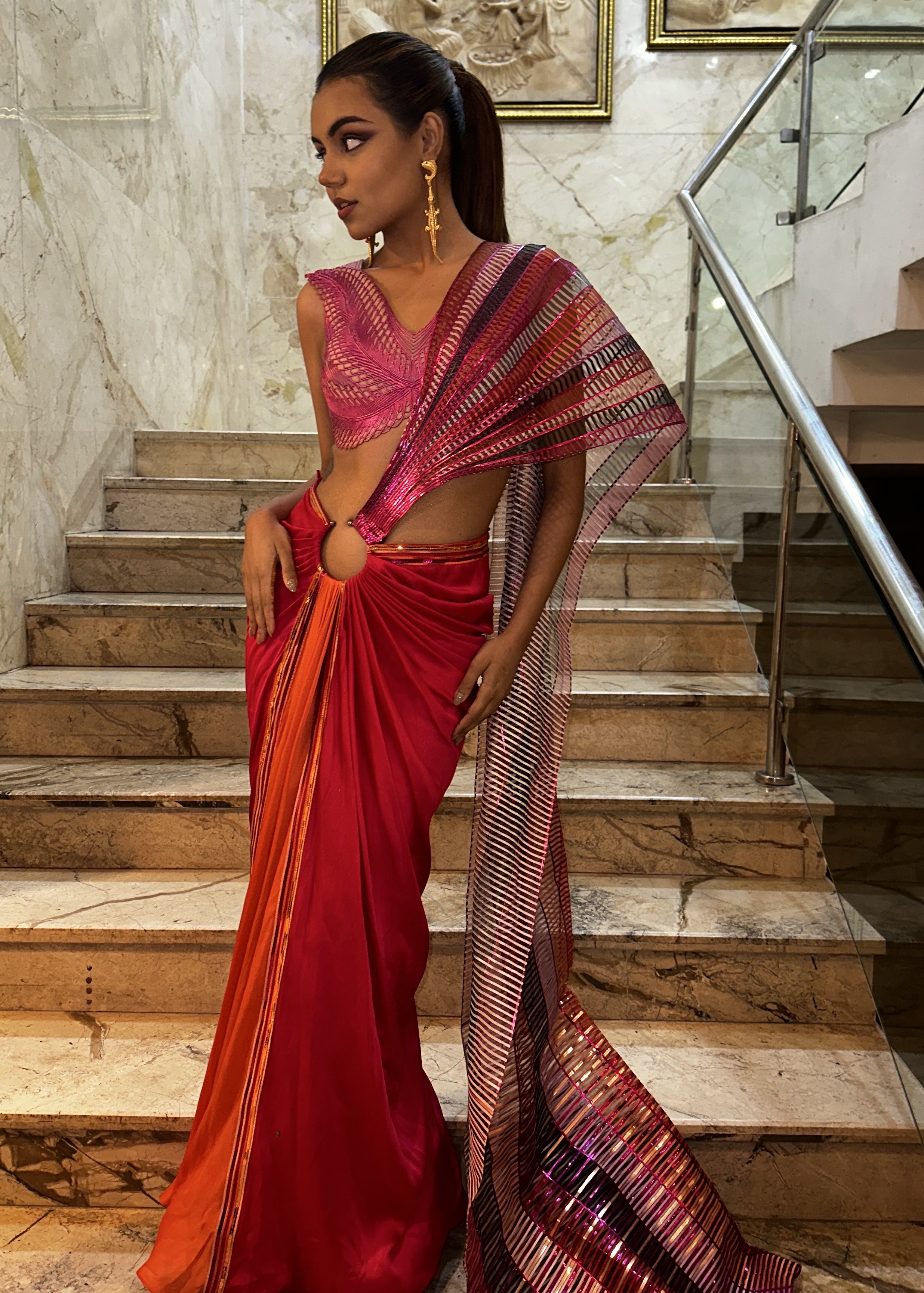Sunset Concept Sari Image - 1