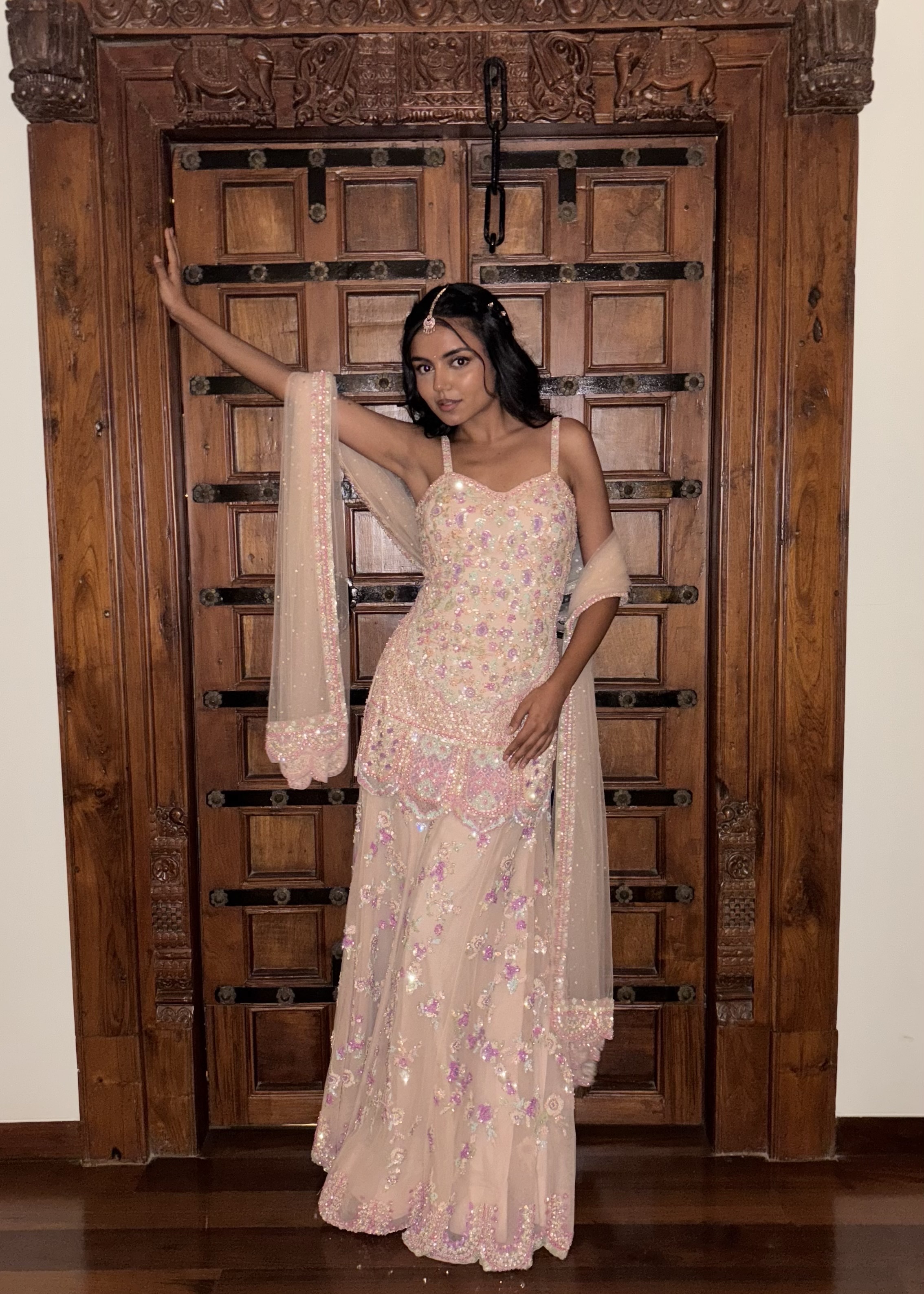 Pastel Embellished Sharara Set Image - 0