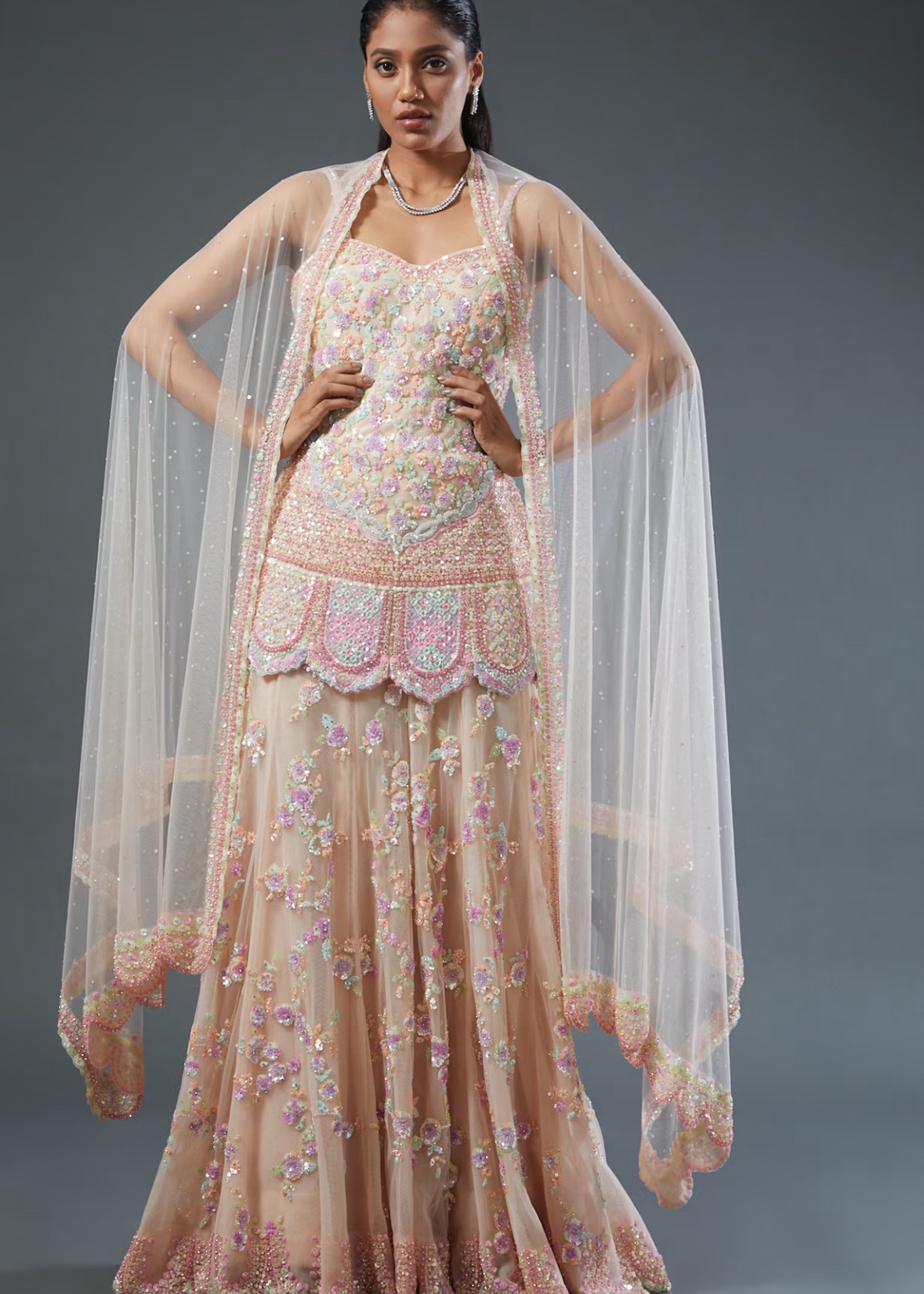 Pastel Embellished Sharara Set Image - 2