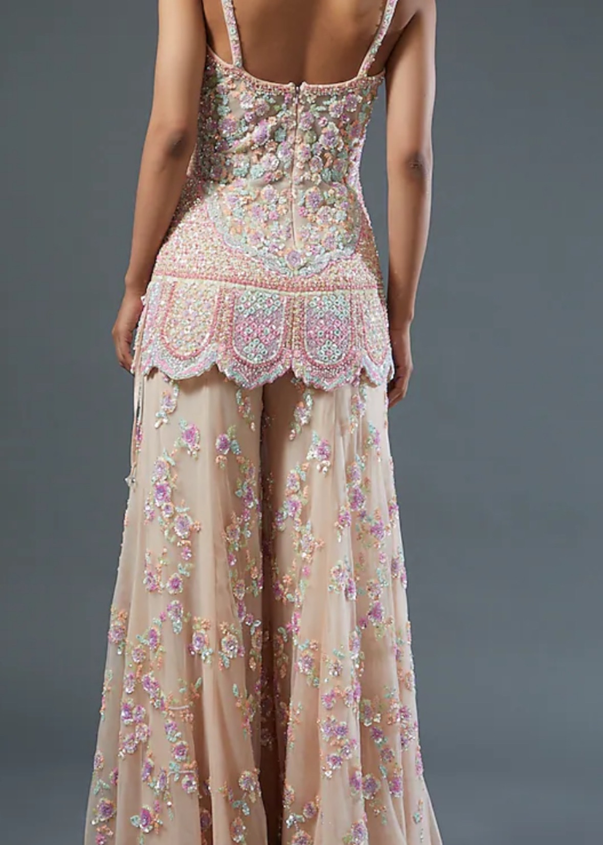 Pastel Embellished Sharara Set Image - 3