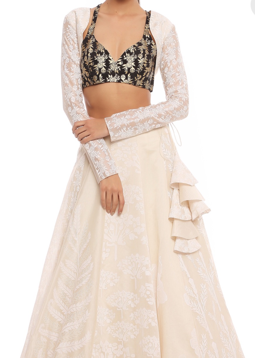 White Shrug Lehenga Image - 0